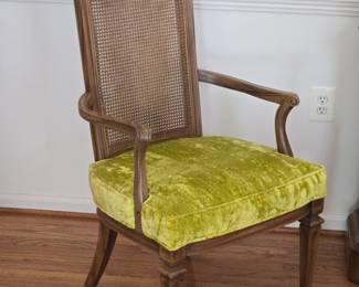 Vintage French Provincial Cane Back Dining Chairs by Thomasville