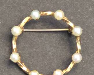 Rai Ron 12kt GF Pearl Brooch