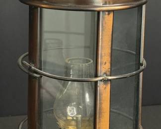 Vintage Copper and Glass Nautical Lantern