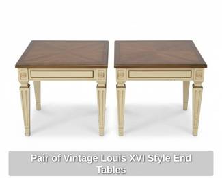 Pair of Vintage Louis XVI Style End Tables