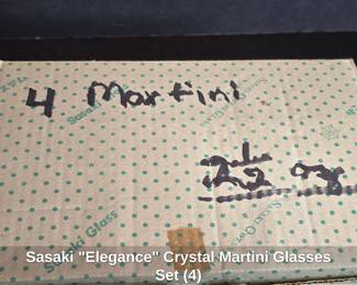 Sasaki Elegance Crystal Martini Glasses Set