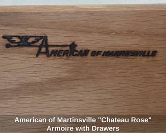 American of Martinsville Chateau Rose Armoire with Drawers