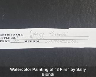 Watercolor Painting of Firs by Sally Biondi