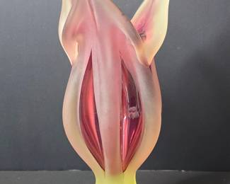 Josef Hospodka Chribska Art Glass Tulip Vase