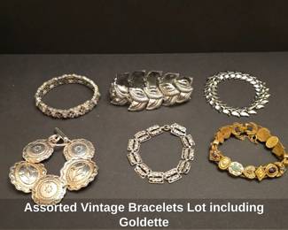 Assorted Vintage Bracelets Lot including Goldette
