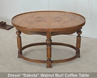 Drexel Dakota Walnut Burl Coffee Table