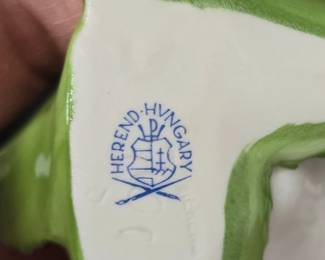 Herend Porcelain Rose Leaf Napkin Rings Set of 6