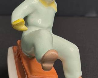 Porcelain Figurine of a Child on a Sled Aquincum Budapest