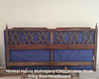 Henkel Harris Mahogany Chippendale Style King Size Headboard