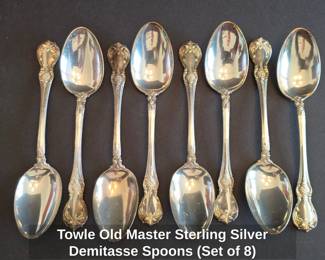 Towle Old Master Sterling Silver Demitasse Spoons
