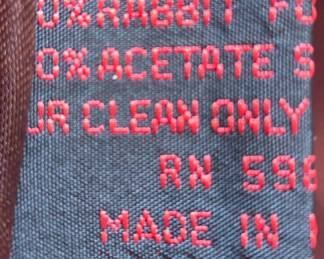 Black Rabbit Fur Jacket with Satin Lining