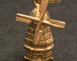 Vintage 14KT Yellow Gold Movable Windmill Charm