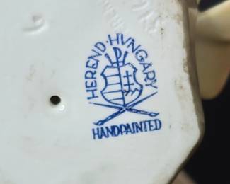 Herend Brown Bird on a Branch with Butterfly Porcelain Figurine