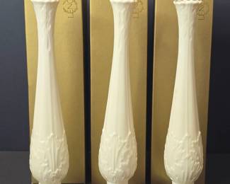 Lenox Florentine Collection Acanthus Leaf Bud Vases Set of 3