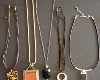 Assorted Fashion Necklaces with Black Onyx and Tassel Pendants