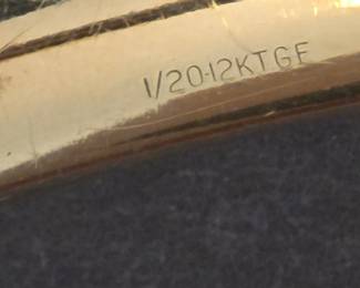 Vintage 12KT Gold Filled Etched Floral Bangle Bracelet