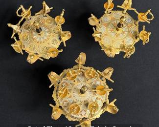 Set of Three Vintage Toledo Sword Cocktail Picks and Holders