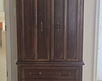 American of Martinsville Chateau Rose Armoire with Drawers