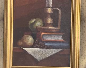 Still Life with Candlestick and Fruit