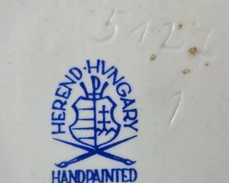 Herend Porcelain Figurine of Two Birds on a Branch with Flowers Model