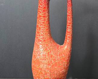 Zsolnay Pecs Red Eosin Crackle Glaze Vase