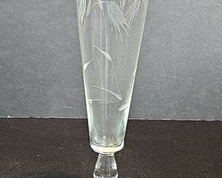 Set of Sasaki Etched Wheat Glass Pilsner Glasses