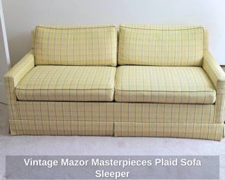 Vintage Mazor Masterpieces Plaid Sofa Sleeper