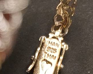 Sterling Silver Amethyst and Diamond Tennis Bracelet with HAN THAI Stamp second image