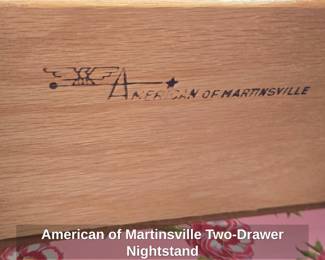 American of Martinsville Two Drawer Nightstand