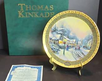 Thomas Kinkade Village Christmas Collector Plate