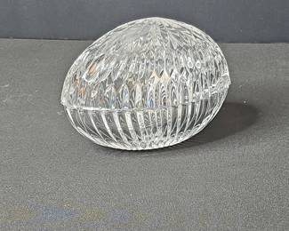 Gorham Chantilly Crystal Egg Trinket Box and Dish Set