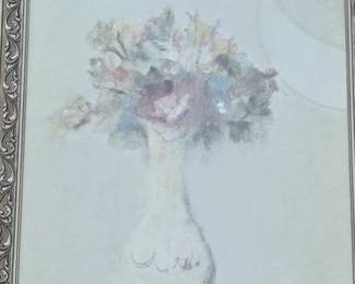 Floral Still Life Painting in Ornate Frame