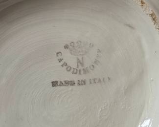 Capodimonte Porcelain Basket with Floral Appliques