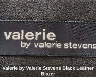 Valerie by Valerie Stevens Black Leather Blazer