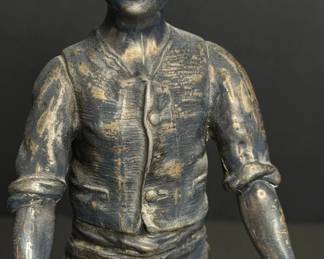 Vintage Bronze Le Siffleur The Whistler Figurine on Marble Base