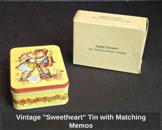 Vintage Sweetheart Tin with Matching Memos