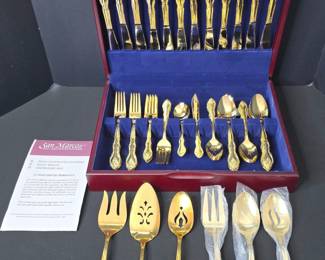 San Marcos 24KT Goldplated Flatware Set