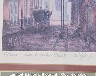 Limited Edition Lithograph Gov. Nicholas Street by McCaffery