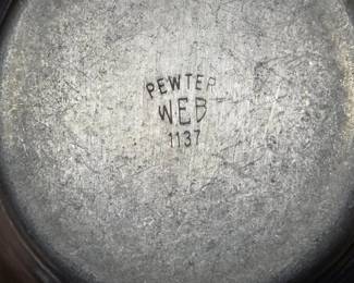 Pewter Sugar and Creamer Set with Tray by WEB third image