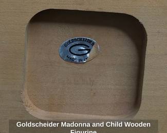Goldscheider Madonna and Child Wooden Figurine