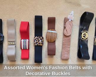 Assorted Womens Fashion Belts with Decorative Buckles