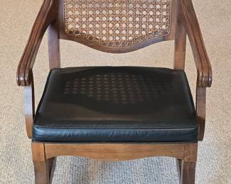 Vintage Octagonal Dining Table with Four Cane Back Chairs