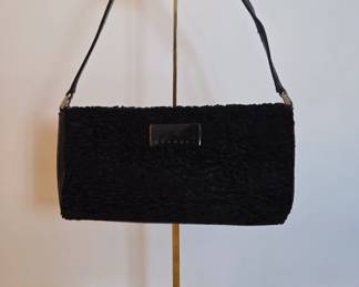 Mondani Black Faux Fur Shoulder Bag