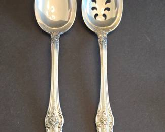 Towle Old Master Sterling Silver Serving Spoon and Pierced Serving Spoon Set