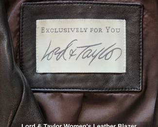 Lord Taylor Womens Leather Blazer