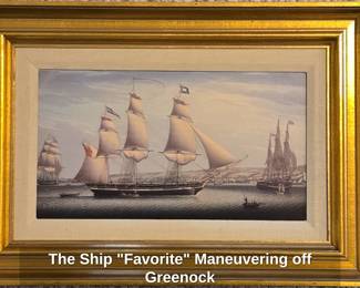 The Ship Favorite Maneuvering off Greenock