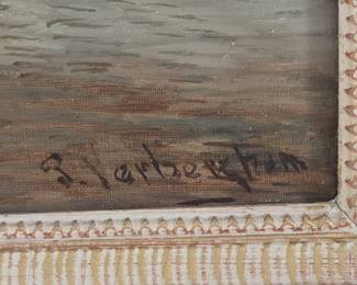 Oil Painting of a Dutch Town Square with Figures by Pieter Cornelis Steenhouwer