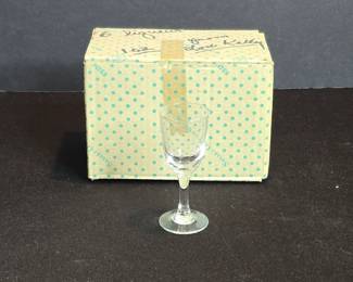 Sasaki Wheat Etched Crystal Liqueur Glass