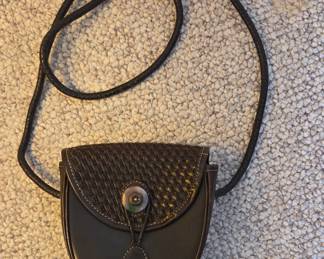Brighton One World Woven Leather and Genuine Stone Accent Shoulder Bag