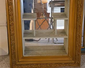 Vintage Illinois Moulding Co. Shadow Box Mirror with Shelves